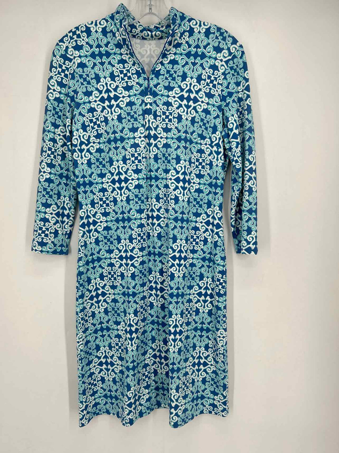J McLaughlin Size S Blue Print Long Sleeve Dress