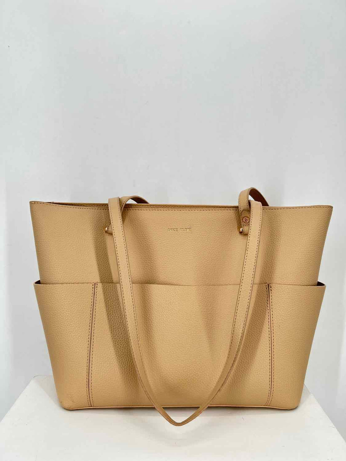 Anne Klein Beige Faux Leather Pre Owned Tote