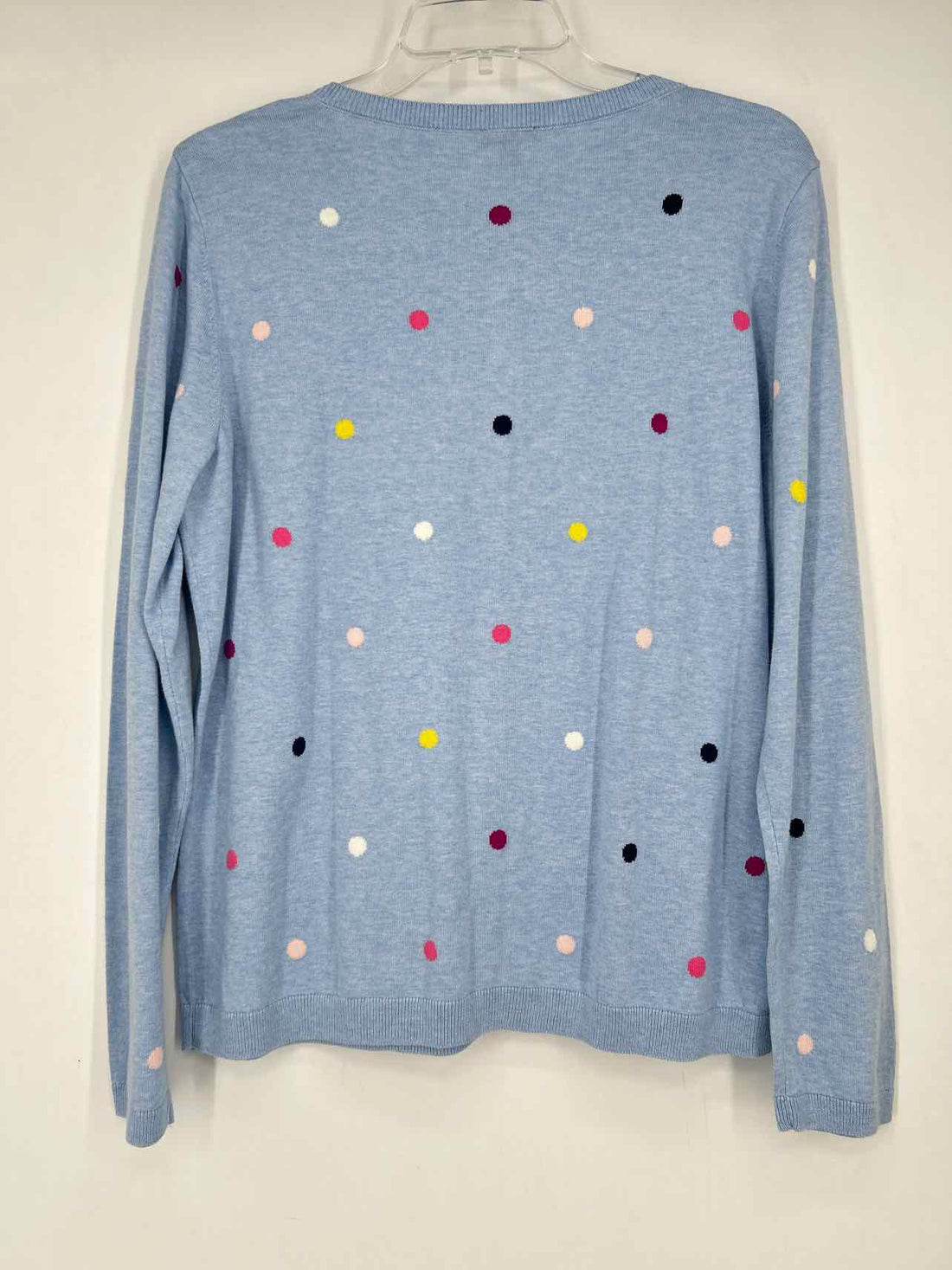 Talbots Size L Blue Polkadot Cardigan