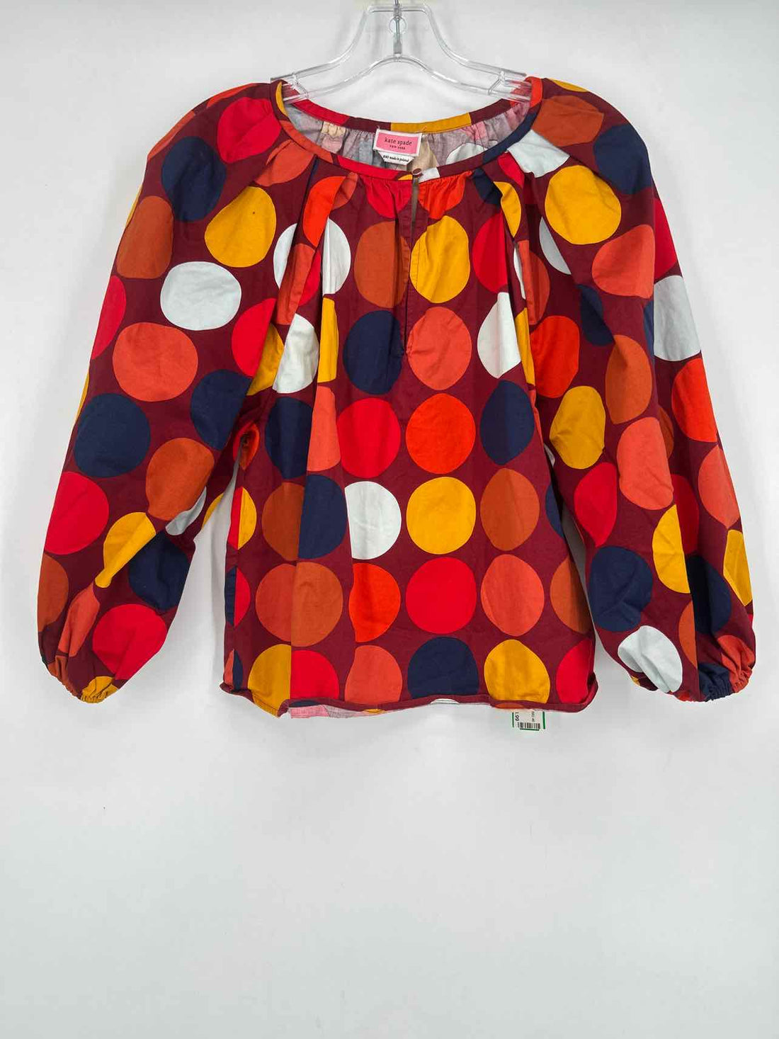 Kate Spade Size XXS Red Polka Dot Long Sleeve