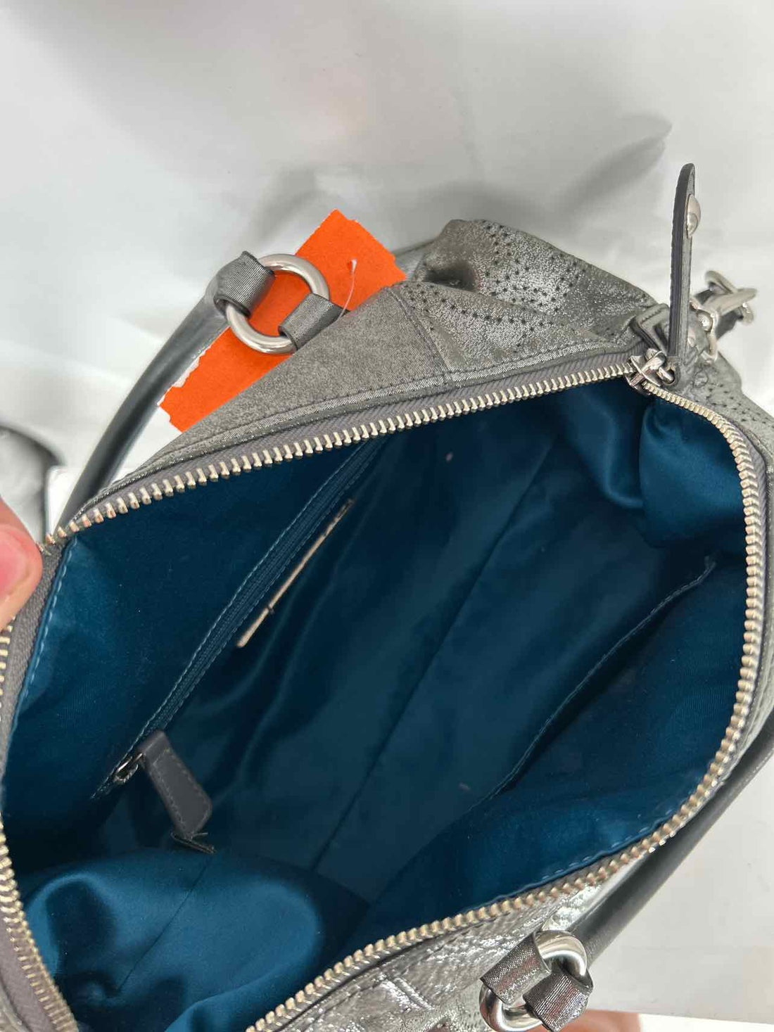 Coach Silver Perforated Leather Vintage Y2K Ashley Satchel