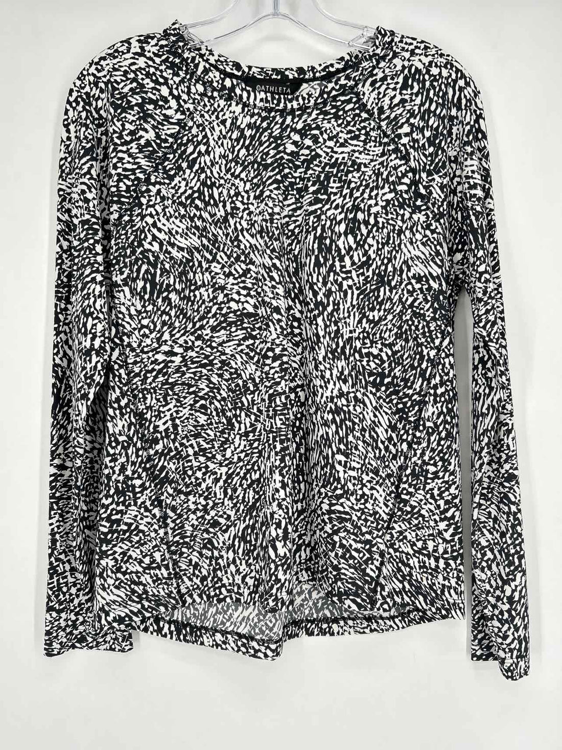 Athleta Size M Black & White Long Sleeve Active Tops