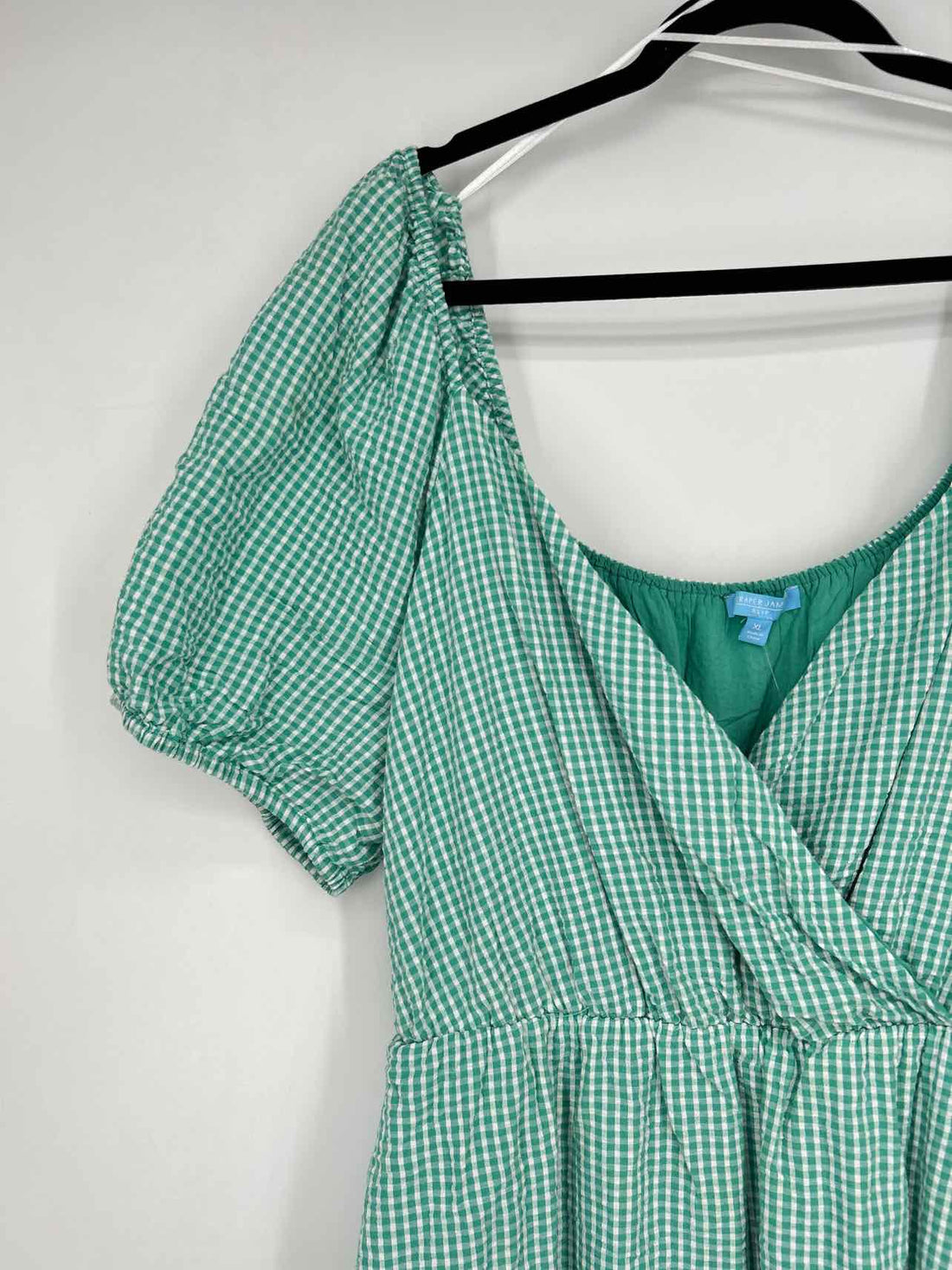 Draper James Size XL Green Gingham Dress