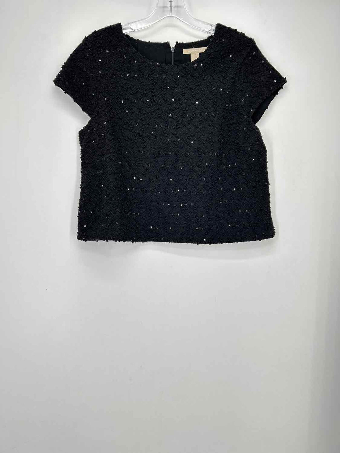 Banana Republic Size M Black Sequin Short Sleeve