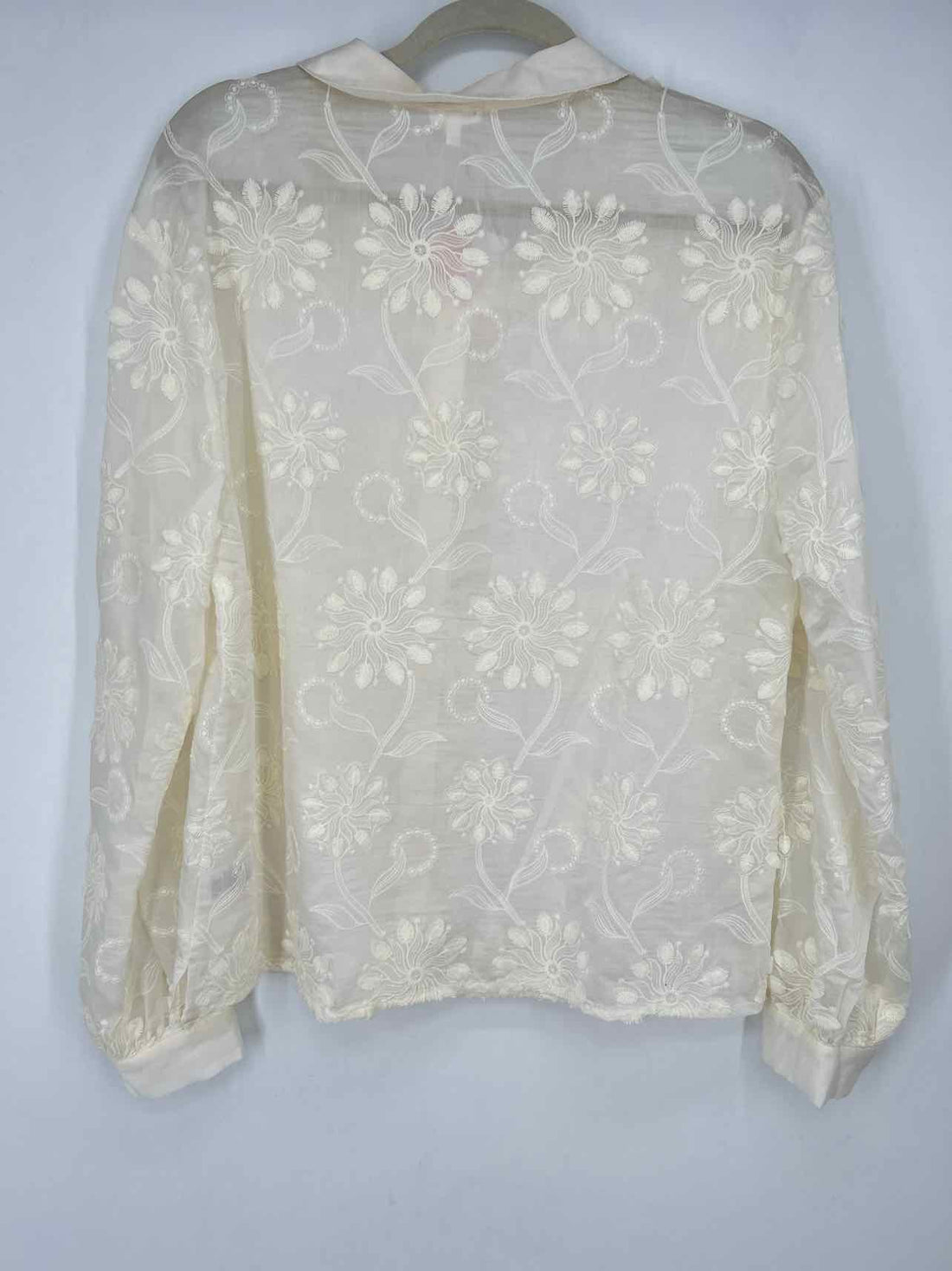 En Creme L Cream Embroidered New Boutique Top a
