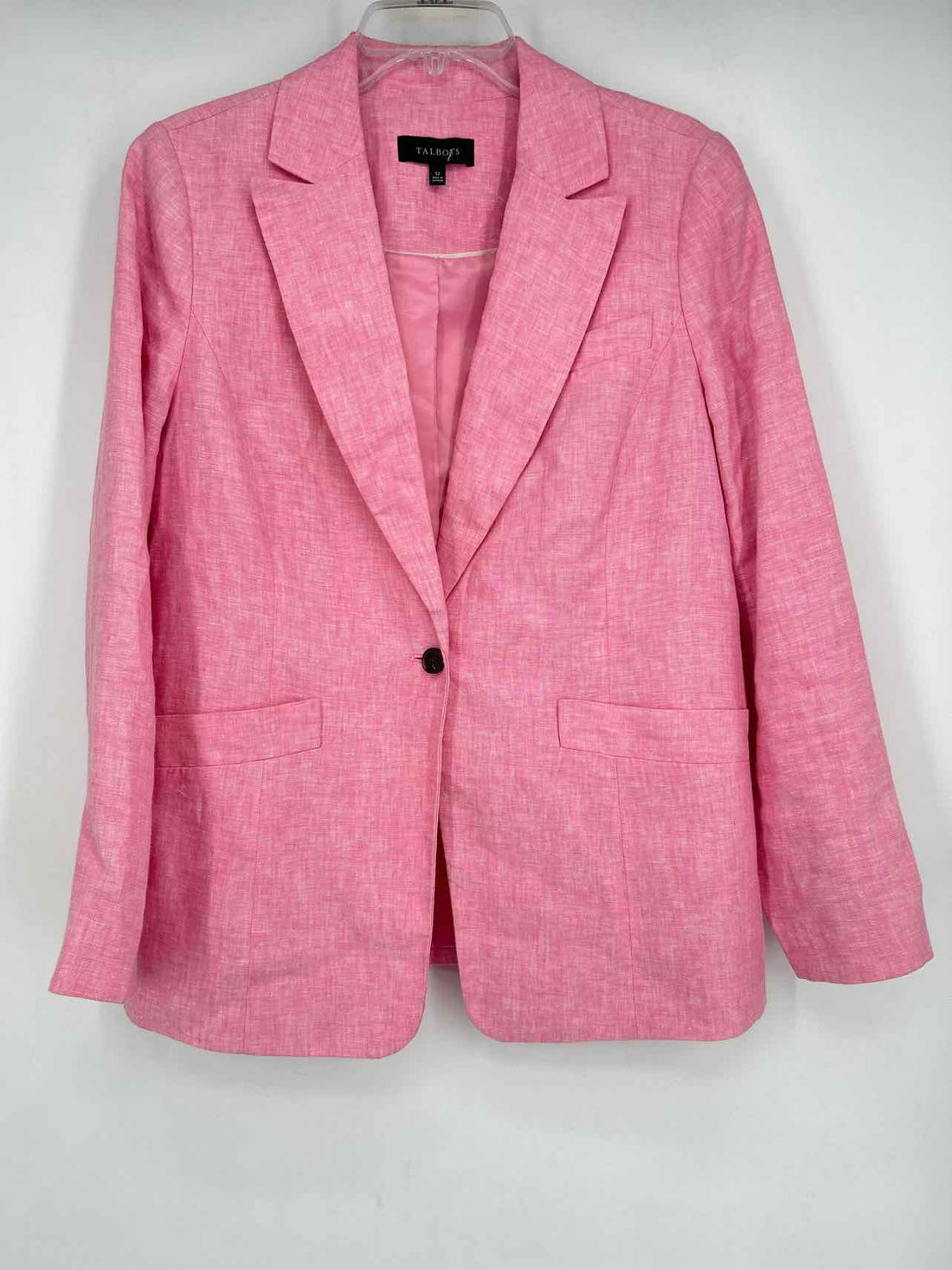 Talbots Size 12 Pink Linen Blazer