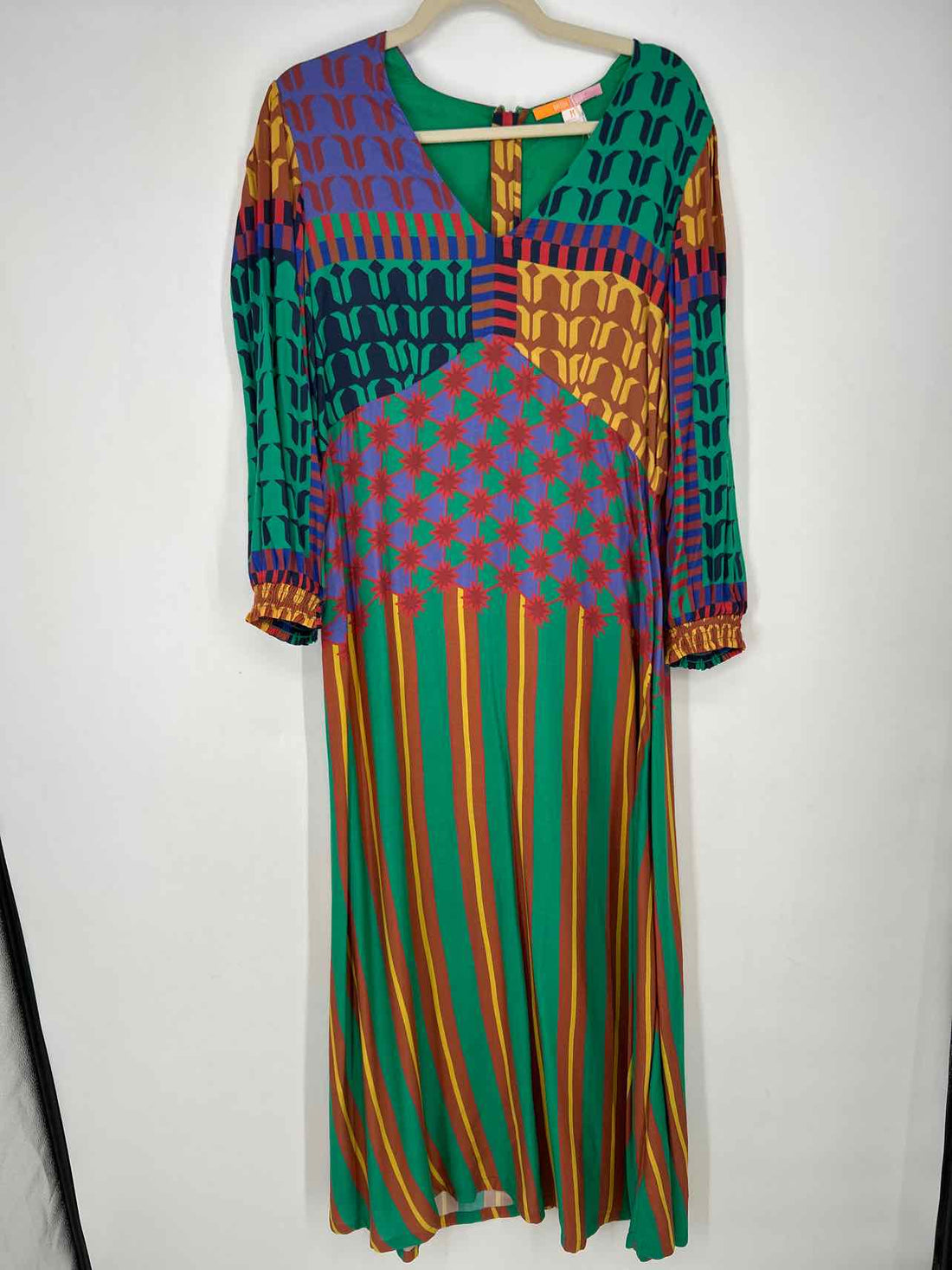 Briton Court M Green & Navy Multi Color New Boutique Dress