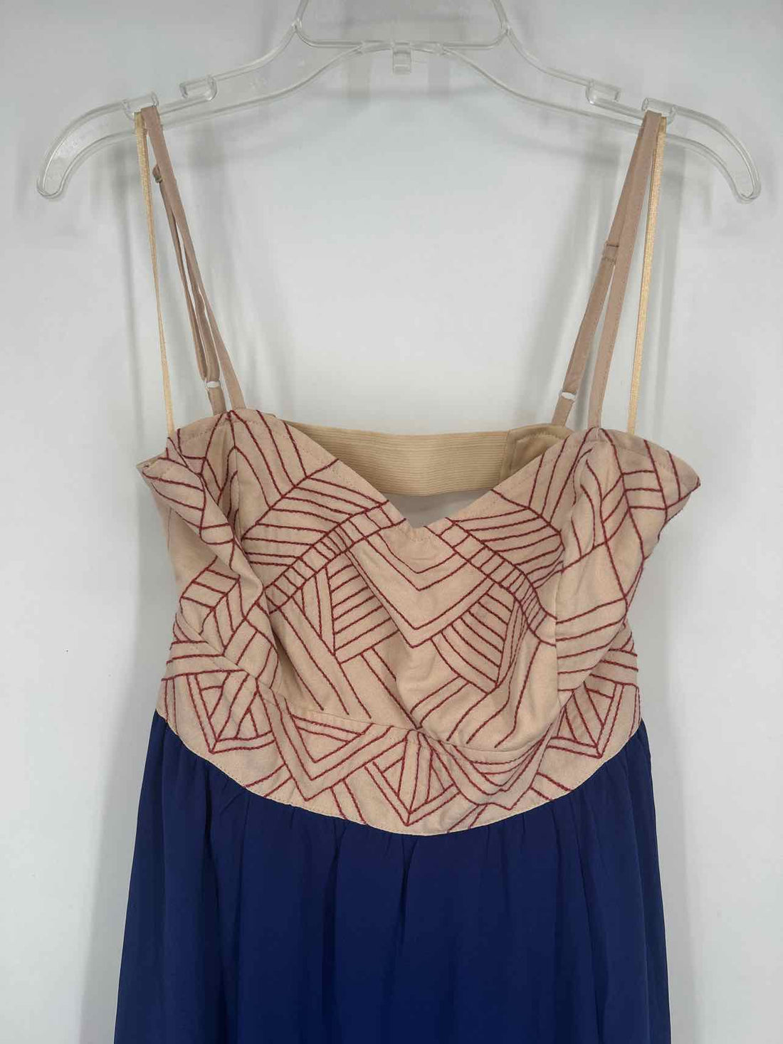 Jeleous Tomato Size S Cream & Dark Blue Sleeveless Maxi