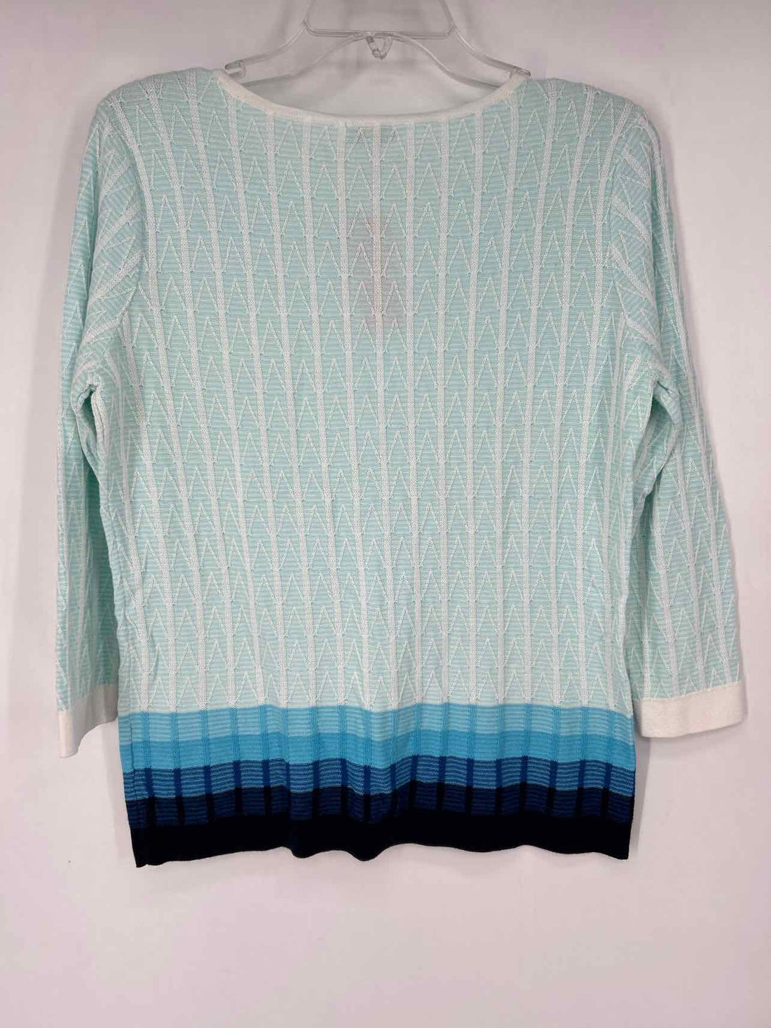 Talbots Size S Light Blue & White Print Sweater