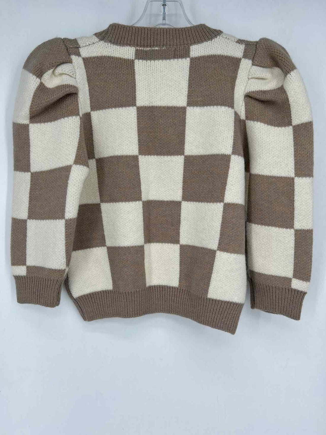 & Merci Size S Taupe Checkered Sweater