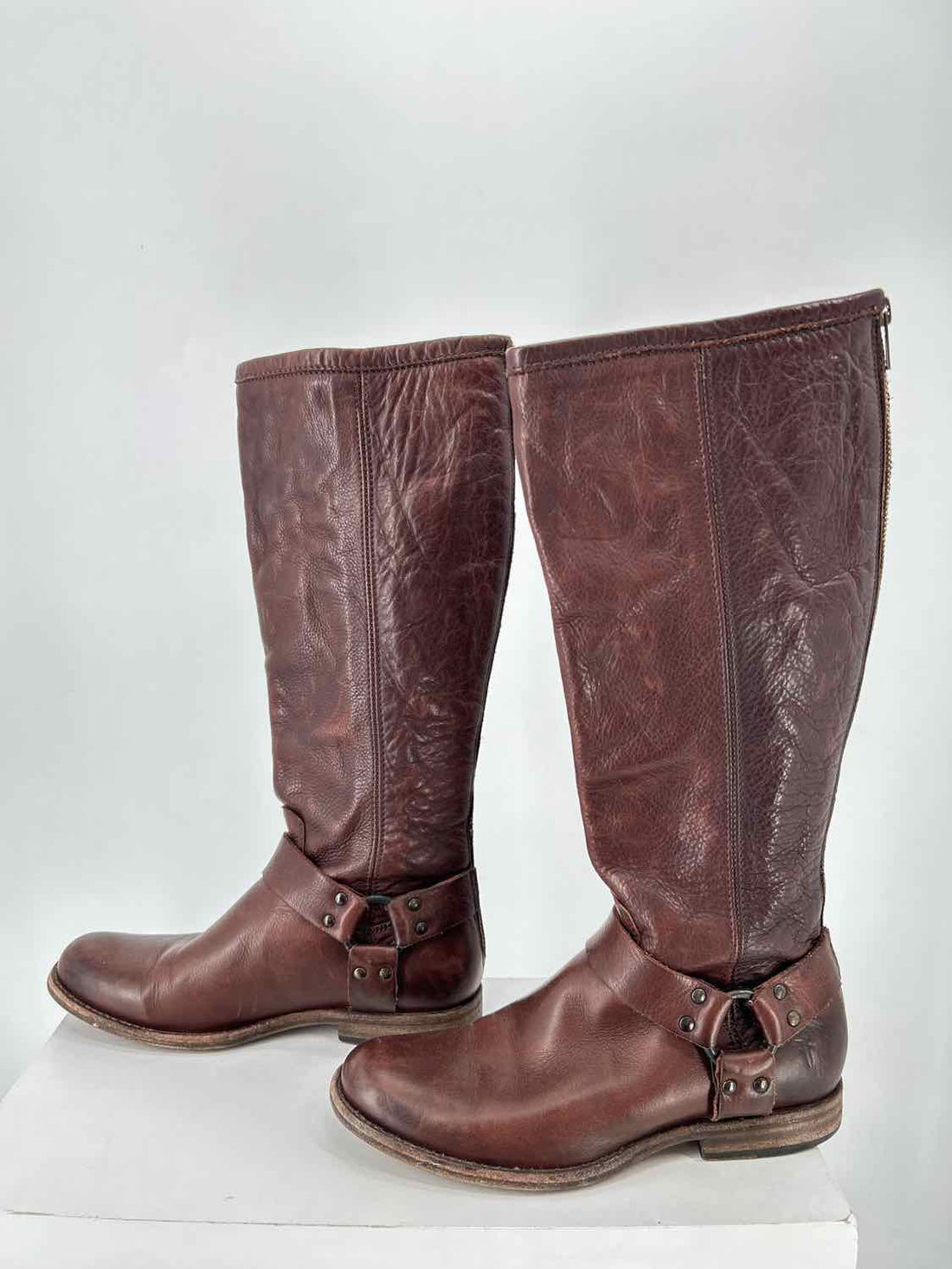 Frye Women Size 8.5 Dark Brown Genuine Leather Knee-High Boot