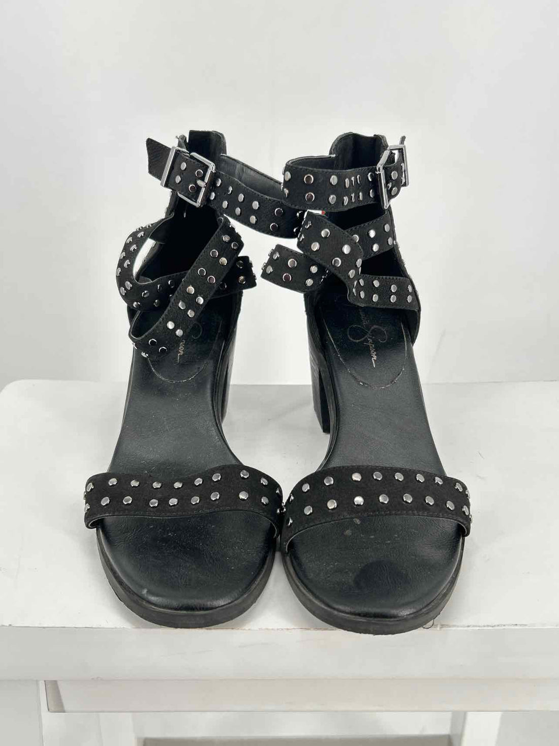 Jessica Simpson Women Size 8.5 Black Studded Sandals
