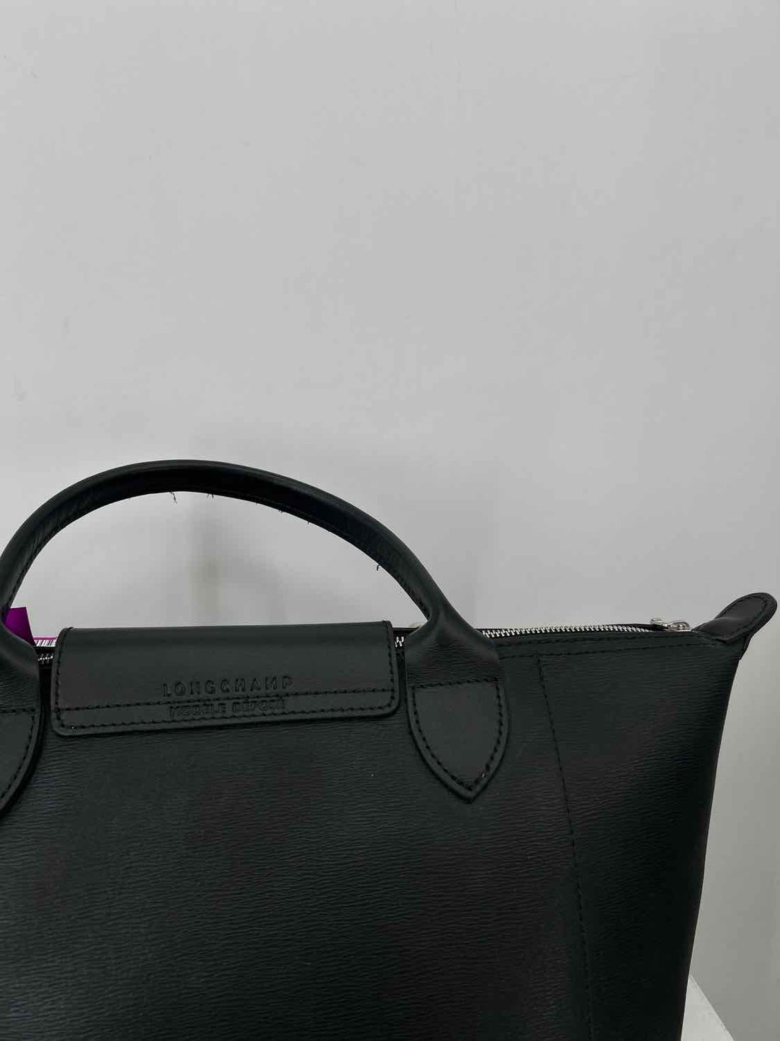 LongChamp Black Coated Canvas Satchel