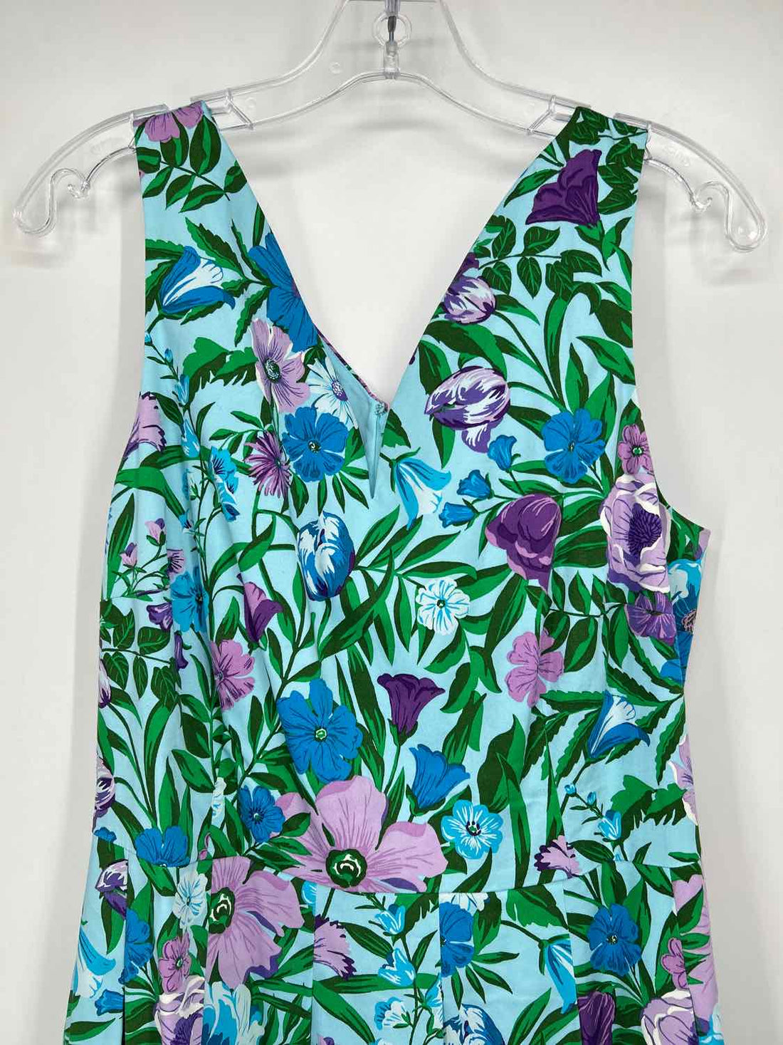 Talbots Size 12 Light Blue Floral Sleeveless Dress