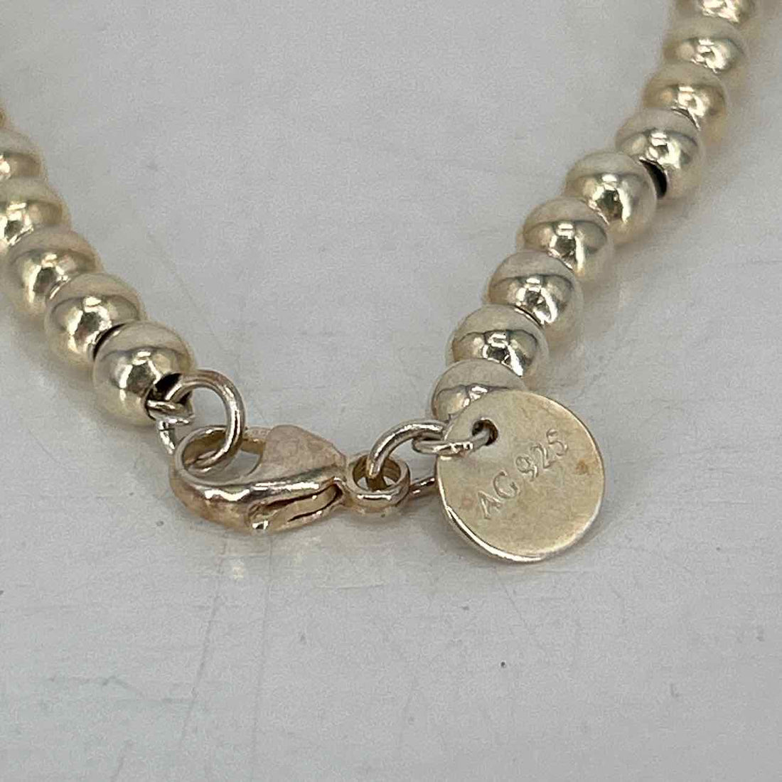 Tiffany & Co Size 7.5" Sterling Silver Silver & Tiffany Blue Pre Owned LUXURY