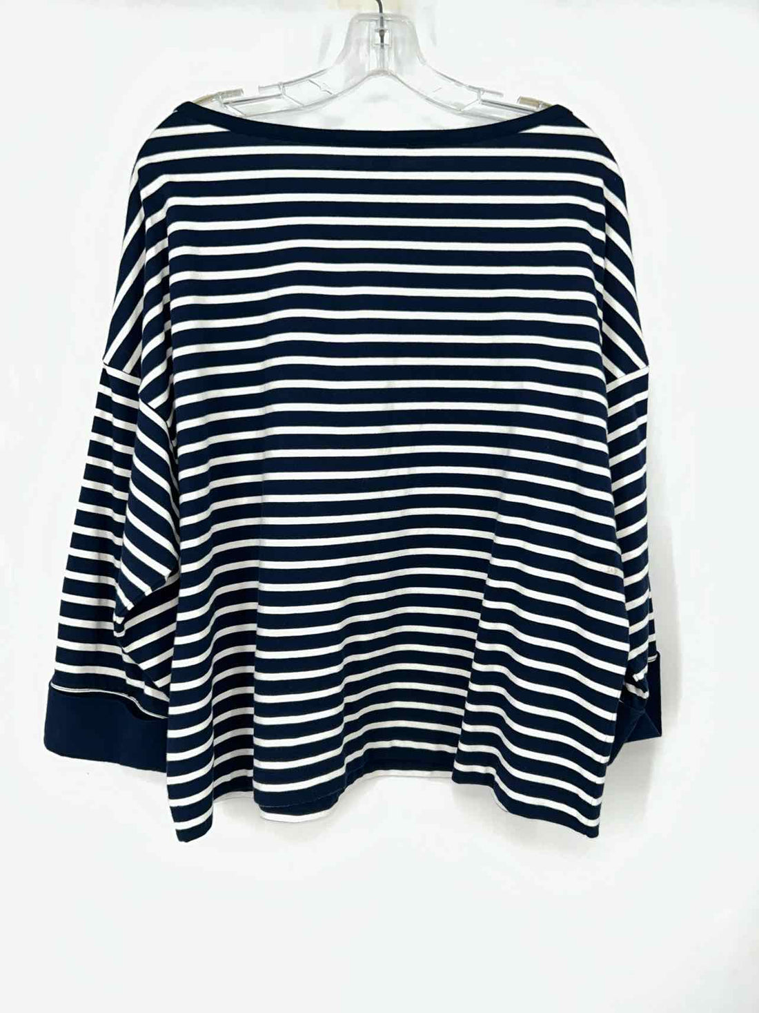 Lauren Ralph Lauren Size XXL Navy & White Striped Long Sleeve Top/Blouse