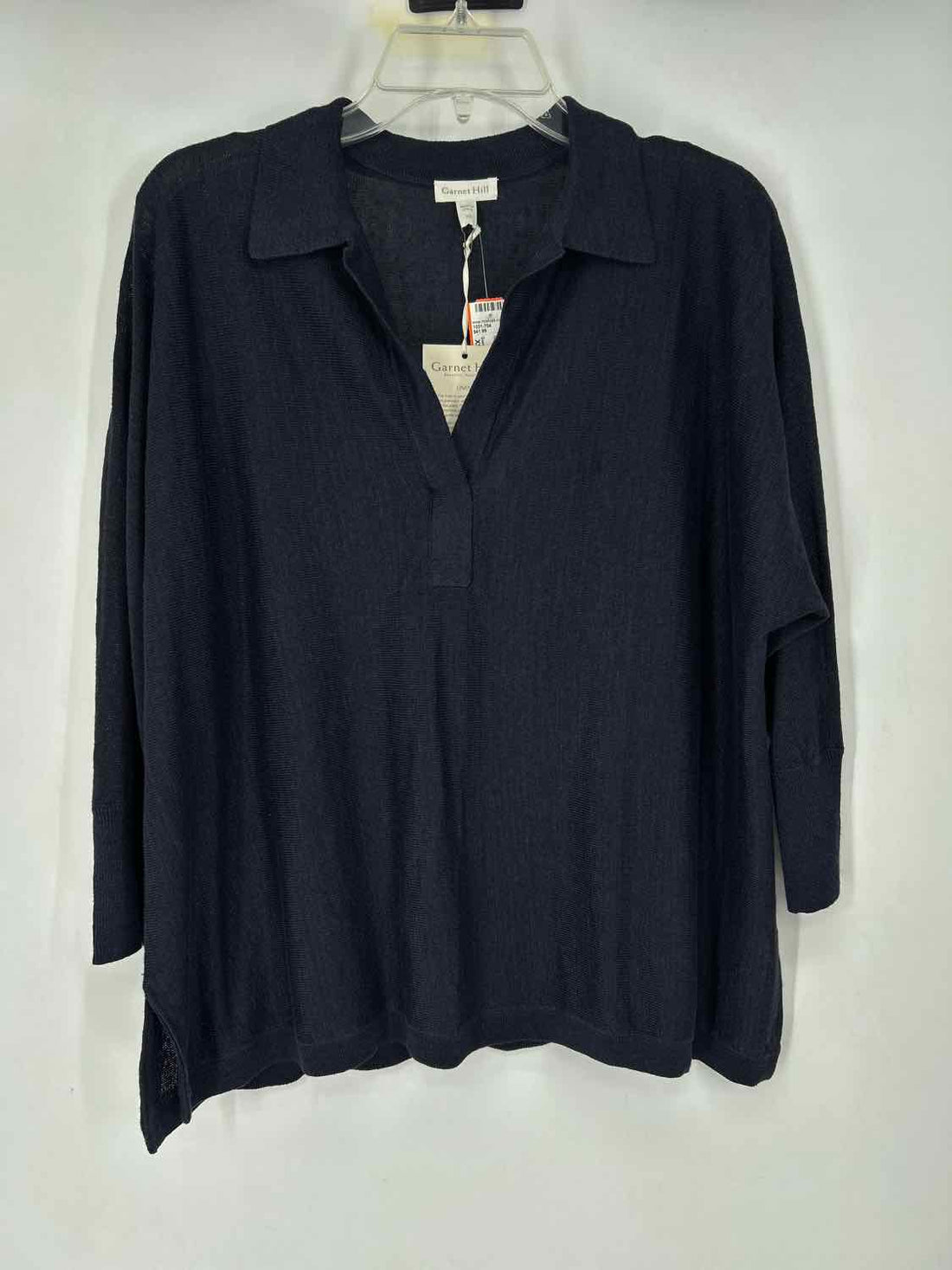 Garnet Hill Size XS Navy Linen 100% NWT Long Sleeve