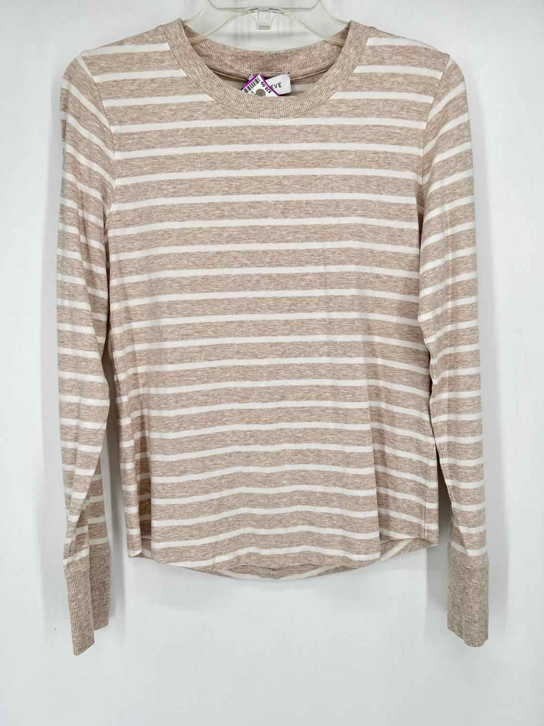 Evereve Size S White & Beige Striped NWT Long Sleeve