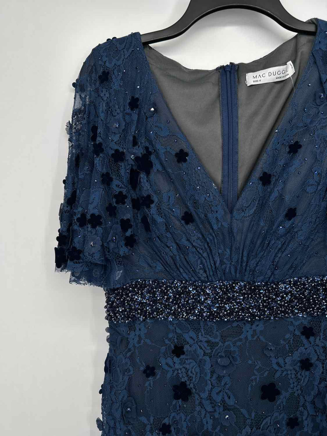 Mac Duggal 8 Navy Lace Holiday