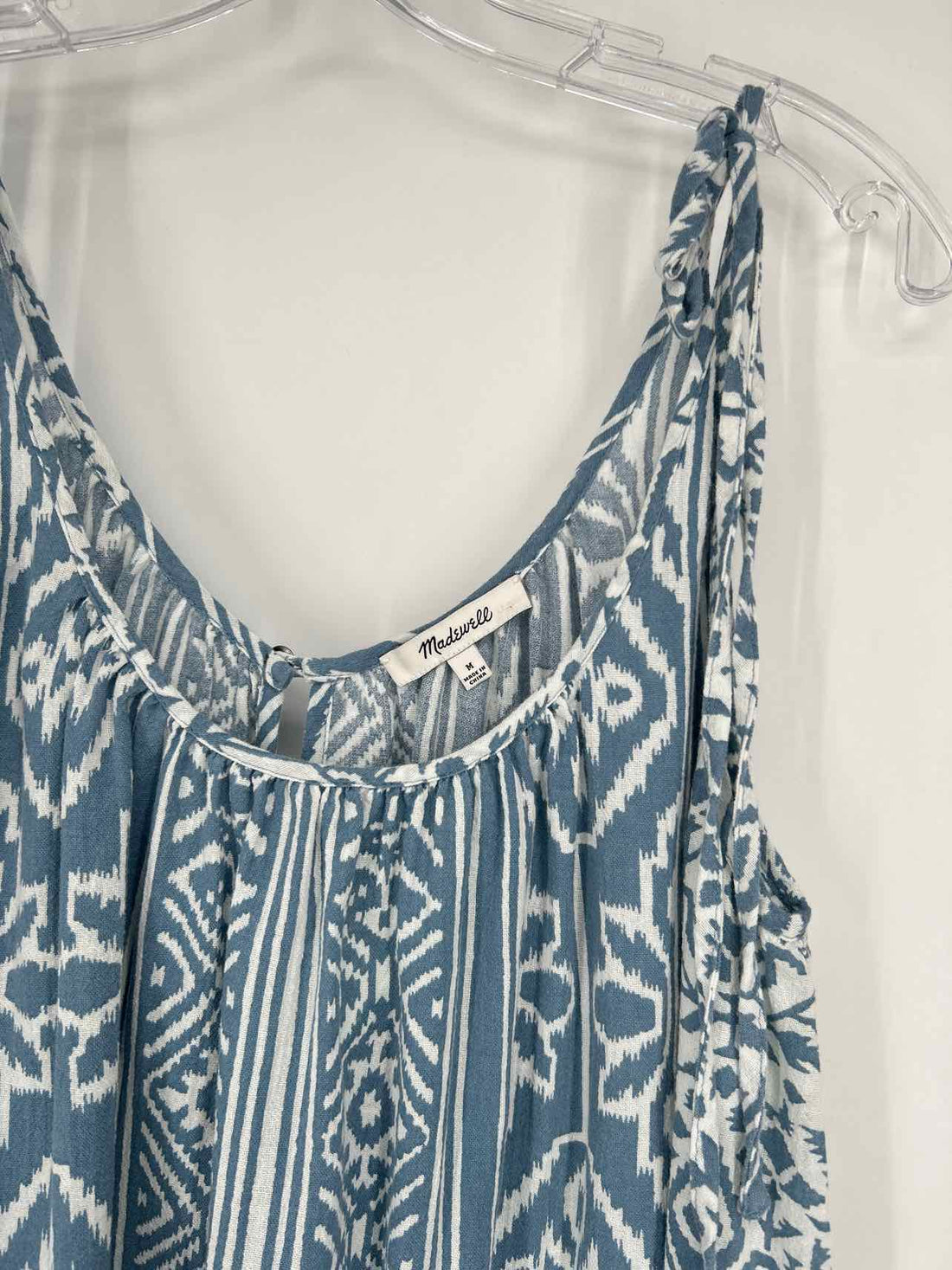 Madewell Size M Dusty Blue Print Dress