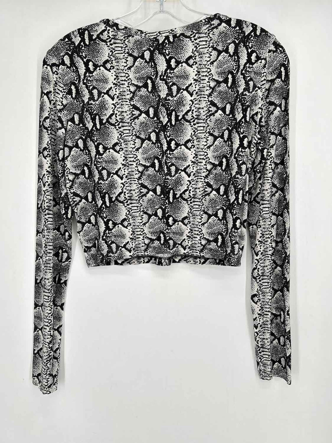 Alice + Olivia Size S Black & White Snake Print Long Sleeve