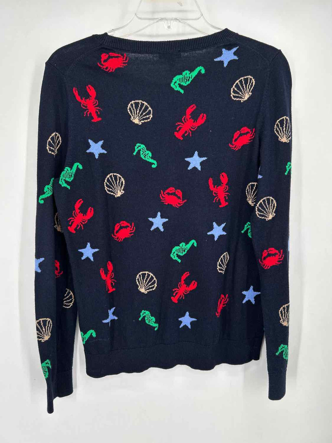 Talbots Size M Navy Print Sweater
