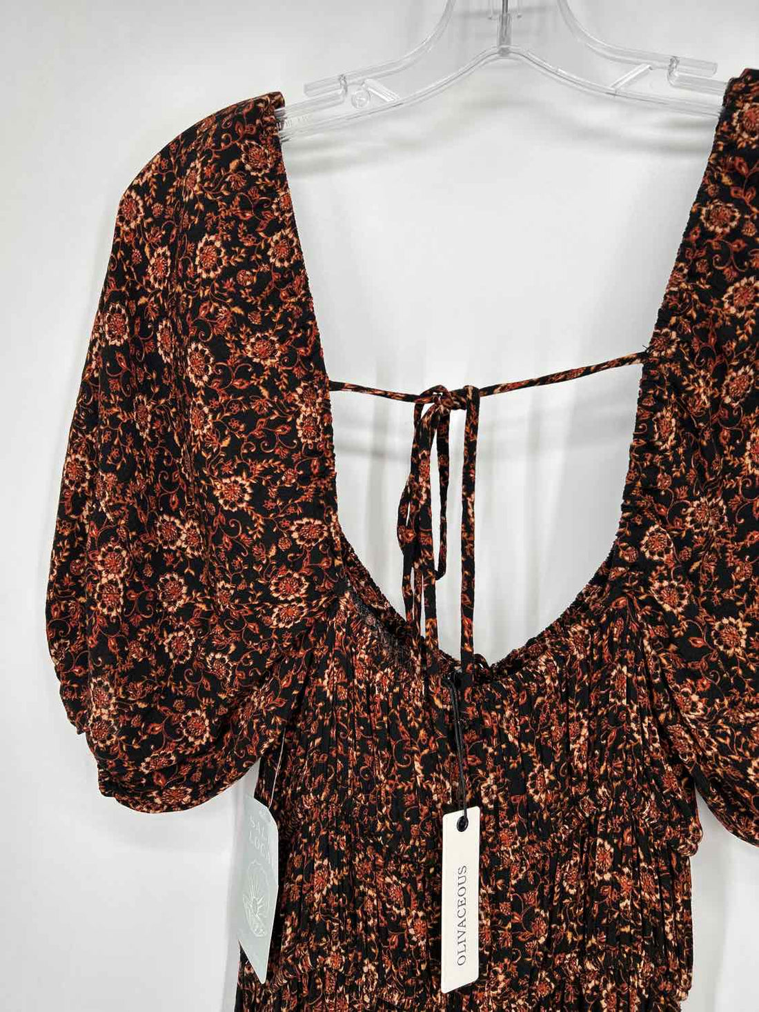 Olivaceous S Black & Orange Floral NWT Boutique Dress
