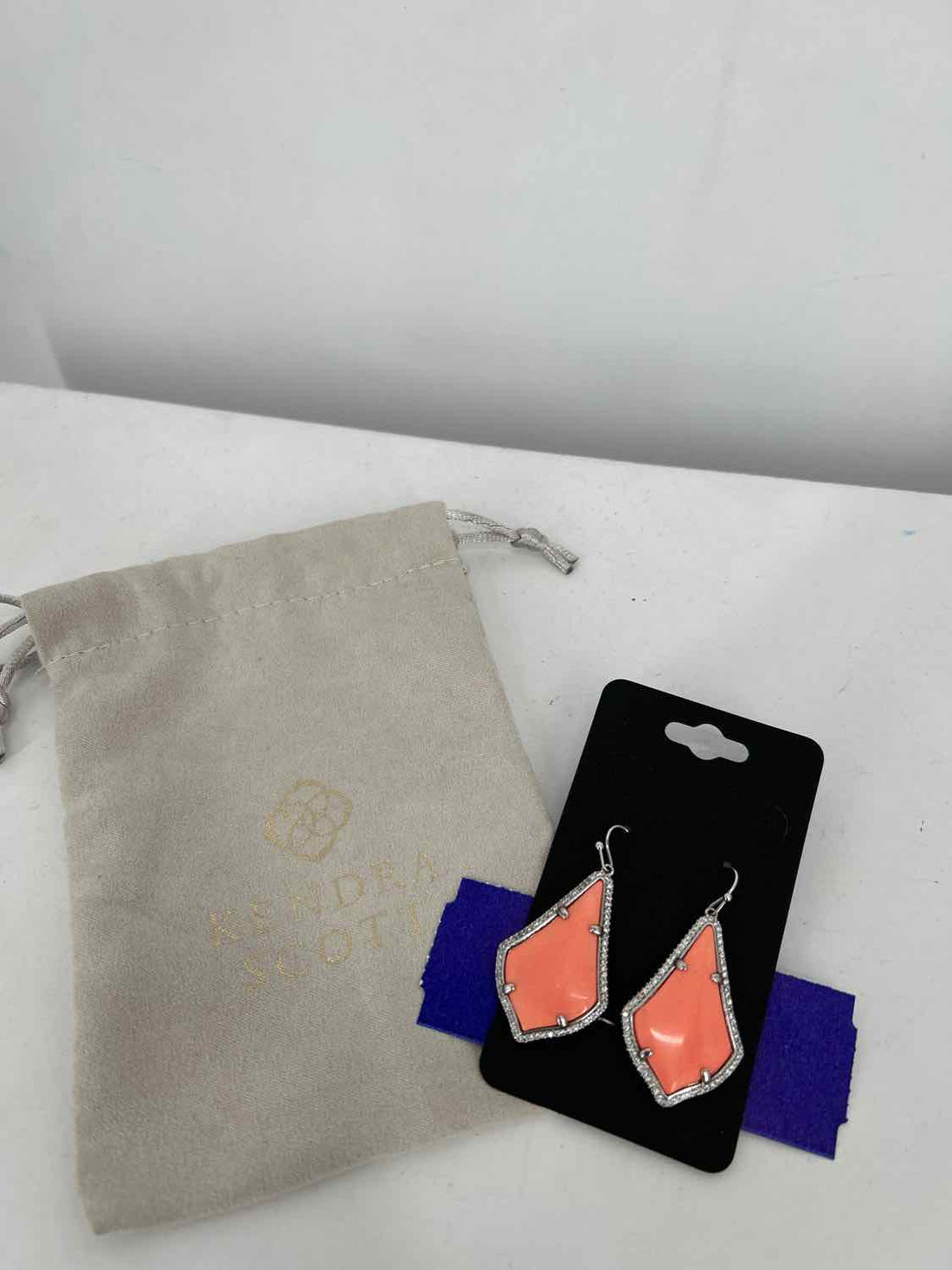 Kendra Scott Silver Coral Earrings